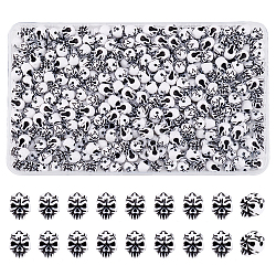 Arricraft 400 Stück Acryl-Totenkopfperlen, Weiße Skelett-Totenkopf-Perlen, Totenkopf-Form, Acryl, lose Perlen für DIY-Handwerk, Schmuckherstellung, Armband-Halskette