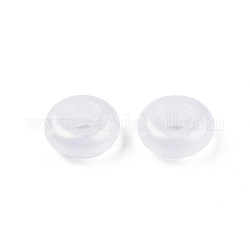 Acrilico opaco con perline in polvere glitterata, ciambella, bianco, 12x5mm, Foro: 5.5 mm