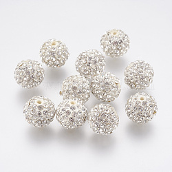 Harz Strass Perlen, Klasse A, Runde, Kristall, 12 mm, Bohrung: 2 mm