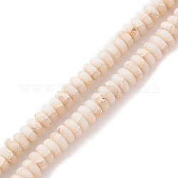 Brin de perles en pâte polymère à la main, plat rond, bisque, 6~9x4mm, Trou: 1.6mm, Environ 100~117 pcs/chapelet, 15.51~16.10'' (39.4~40.9 cm)