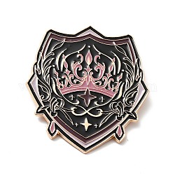 Broche en émail étoile et feu, insigne d'alliage de thème d'académie pour des vêtements de sac à dos, or rose, noir, 54x48.5x1.5mm