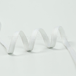Cordón de poliéster luminoso, Resplandor en la oscuridad cordón de zapato plano, blanco, 8mm, 1.2 m / cadena