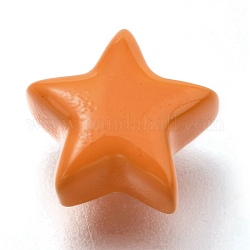 Perline in ottone verniciato a spruzzo, stella, arancione scuro, 9.5x10x5.5mm, Foro: 2.3 mm