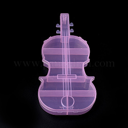 バイオリンのプラスチックビーズ保存容器  10のコンパートメント  ピンク  21.8x10.8x2.5cm