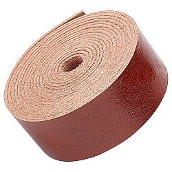 GORGECRAFT Brown Leather Strap Strip 1 Inch Wide 79 Inch Long Lychee Pattern Leather Belt Wrap Single Sided Flat Cord for DIY Crafts Projects Clothing Jewelry Wrapping Making Bag Handles