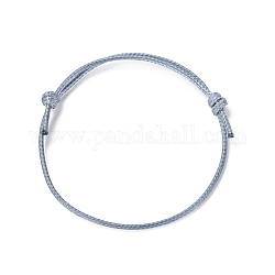 Cable de la toma de la pulsera de poliéster encerado coreano, gris pizarra, de diámetro ajustable: 40~70 mm