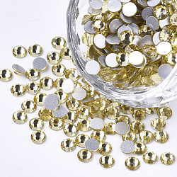 Glass Rhinestone Flat Back Cabochons, Back Plated, Faceted, Half Round, Jonquil, SS4, 1.5~1.6x1mm, about 1440pcs/bag