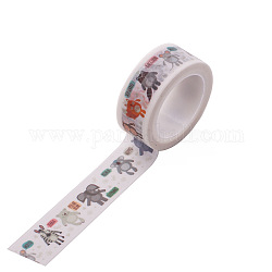 DIYスクラップブック装飾紙テープ  マスキングテープ  動物  ホワイト  15mm  5m /ロール（5.46ヤード/ロール）