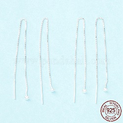 925 Sterling Silver Ear Thread, Ball Drop Long Chain Tassel Dangle Stud Earrings for Women, Silver, 100mm, Pin: 0.7mm