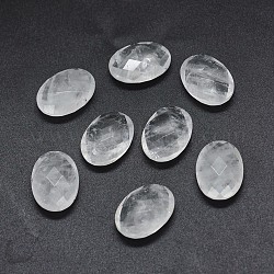 Natürlichem Quarz-Kristall-Perlen, facettiert, Oval, kein Loch / ungekratzt, 17.5~18x12.5~13x5.5~6 mm