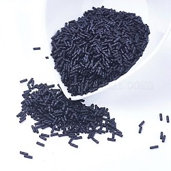MGB Matsuno Glass Beads, Japanese Seed Beads, Opaque Frosted Colours Twisted Bugle Beads, Glass Round Hole Seed Beads, Black, 6x2~2.3mm, Hole: 0.8mm, about 11000pcs/bag, 450g/bag