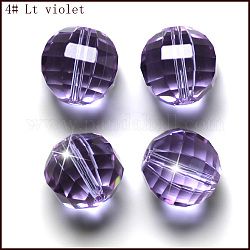 Imitation Austrian Crystal Beads, Grade AAA, Faceted, Round, Lilac, 8mm, Hole: 0.9~1mm