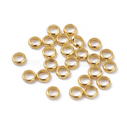 Brass Spacer Beads, Flat Round, Golden, 3x1mm, Hole: 1.8mm