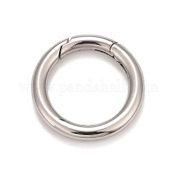 304 Stainless Steel Spring Gate Rings, for Keychain, Stainless Steel Color, 6 Gauge, 28x4mm