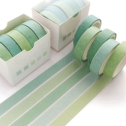 5 Rolle dekorative Papierklebebänder im 5-Stil, für diy scrapbooking, grün, 10x1 mm, ca. 3 m / Rolle, 1 Rolle/Art