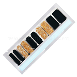 Nagelkunst Aufkleber, für Nagelspitzen Dekorationen, 1 Stück Alkoholpad und 1 Stück kleine Nagelfeile, Schwarz, 14.5x7.5 cm