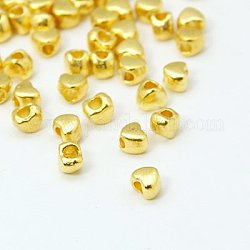 Tibetischen stil Abstandsperlen, Cadmiumfrei und Nickel frei und Bleifrei, Goldene Farbe, Herz, 3.5x4x3 mm, Bohrung: 1.5 mm