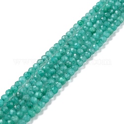 Chapelets de perles en amazonite naturelle, facette, ronde, 3mm, Trou: 0.6mm, Environ 132 pcs/chapelet, 15.47'' (39.3 cm)