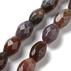 Chapelets de perles en agate indienne naturelle, riz facettes, 12.5x8mm, Trou: 1.2mm, Environ 16 pcs/chapelet, 7.68'' (19.5 cm)