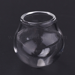 Handgemachte Kugelkugelflaschen aus geblasenem Glas, für die Herstellung von Glasfläschchenanhängern, Transparent, 20.5~22x20 mm, Halb Loch: 11.5 mm, Flaschenkapazität: 4 ml (0.14 fl. oz)