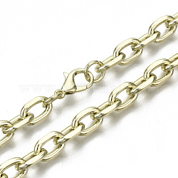 Eisenkabelketten Halskette machen, mit Messing-Karabiner, ungeschweißte, Licht Gold, 24.21 Zoll (61.5 cm) lang, Link: 11x7x2 mm, Sprungring: 7x1 mm, 4.5 mm Innen Durchmesser