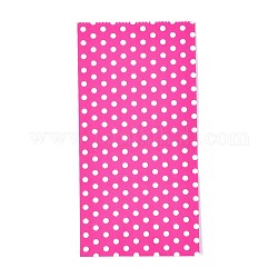 Umweltfreundliche Kraftpapiertüten mit Tupfenmuster, Geschenk-Taschen, Einkaufstüten, Rechteck, tief rosa, 18x9x6 cm