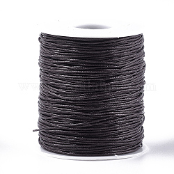 Waxed Cotton Thread Cords, Coconut Brown, 1mm, about 100yards/roll(300 feet/roll)