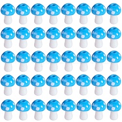 Handgefertigte Pilzperlen aus Bunte Malerei, Deep-Sky-blau, 16x12 mm, Bohrung: 2 mm, ca. 20 Stk. / Strang, 13.7 Zoll