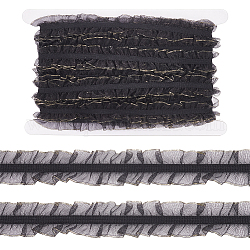 Cordino elastico piatto in poliestere fingerinspire da 14 m, accessori per cucire indumenti per tessitura, nero, 25mm, circa 15.31 iarde (14 m)/borsa