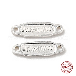 925 eslabones de plata esterlina, lengüetas de la cadena, con 925 sello, plata, 8.5x2.5x0.5mm, agujero: 0.7 mm