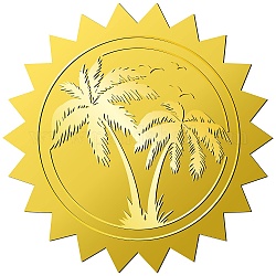 34 foglio di adesivi autoadesivi in lamina d'oro in rilievo, decalcomanie decorative con medaglia a punto rotondo per il sigillo della busta, albero, 165x211mm, adesivi: 50mm