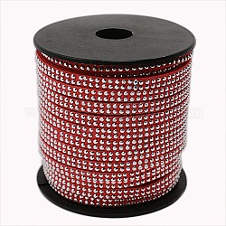 2 ряд шнур из искусственной замши с платиновым алюминием, искусственная замшевая кружева, красные, 5x2 мм, Около 20 ярдов / рулон
