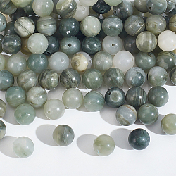 Nbeads 2 fili di perle di quarzo rutilato verde naturale fili, tondo, 8mm, Foro: 1 mm, circa 47pcs/filo, 15.5 pollice (39.5 cm)