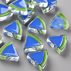 Abalorios de acrílico esmalte transparente, sandía, azul real, 23.5x25.5x9mm, agujero: 3.5 mm
