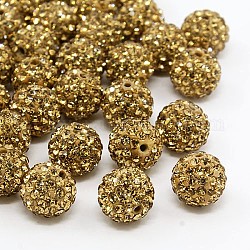 Pave bolas de discoteca, Abalorios de Diamante de imitación de arcilla polímero, Grado A, lt.col.topaz, pp15 (2.1~2.2 mm), 14mm, agujero: 2 mm