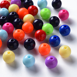 Opake Legierung Perlen, Runde, Mischfarbe, 12x11 mm, Bohrung: 1.8 mm, ca. 566 Stk. / 500 g