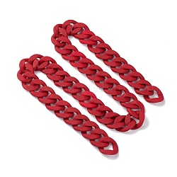 Catena di cordoli in acrilico fatta a mano, per la realizzazione di catene a maglie per borse con tracolla, rosso, 38.5x32.5x6.5mm, circa 3.28 piede/filo (1 m/filo)