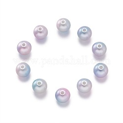 Abs de plástico imitación perla, redondo, colorido, 10x9mm, agujero: 2 mm