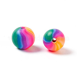 Manuell Polymer Ton Perlen, Runde, Farbig, 8 mm, Bohrung: 2 mm