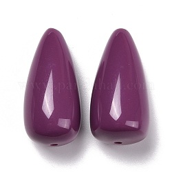 Perles de résine de style rétro, larme, violet, 35x16.5x16mm, Trou: 1.5mm