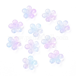 Гальванические прозрачные колпачки для стеклянных бусин, пятилепестковый цветок, чертополох, 22x22x8 мм, отверстие : 1.8 мм