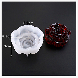 Moules en silicone, moules de résine époxyde, pour la résine UV, fabrication de bijoux de bricolage, fleur, blanc, 63x65x30mm