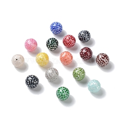 Perline di conchiglia artigianali colorate, tinto, tondo, colore misto, 9.5~10x9.5~10mm, Foro: 1~1.2 mm