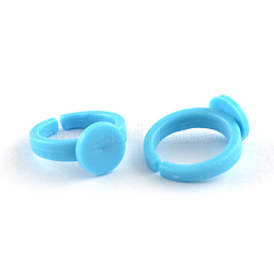 Manschette bunte Acryl-Ring-Komponenten, für Kinder, Licht Himmel blau, 14 mm, Fach: 9 mm