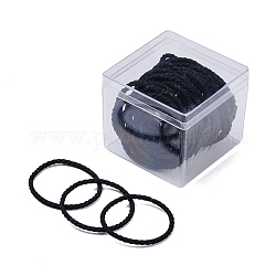 Fascia elastica per capelli in gomma, nero, 2mm, diametro interno: 43x36mm, 50pcs/scatola