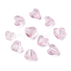 Cabujones de cristal de espalda plana, corazón, rosa, 12x8mm, agujero: 1~2 mm