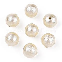 Perle di cotone compresso perle, ecologico, tinto, tondo, cornsilk, 8~8.5mm, Foro: 1.2 mm