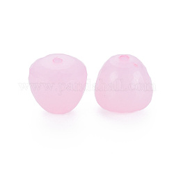 Perles en acrylique transparente, teinte, facette, larme, perle rose, 15x14.5mm, Trou: 2mm, environ 243 pcs/500 g