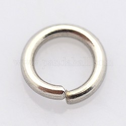 304 Edelstahl offenen Ringe springen, Edelstahl Farbe, 18 Gauge, 5x1 mm, Innendurchmesser: 3 mm