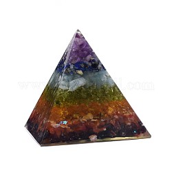 Gioielli chakra yoga, piramide di orgonite, decorazioni per la casa in resina, con gemma all'interno, 59~60x59~60x59~60mm